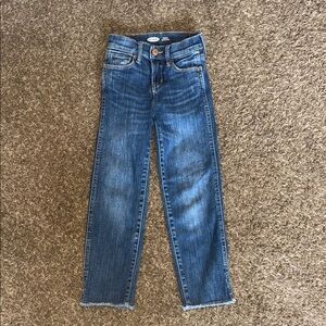 Old Navy Blue High-Rise Straight-Leg Jeans